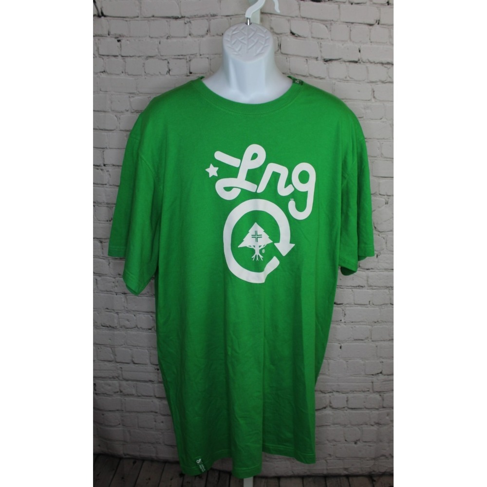 LRG Lifted Research Group Logo Graphic T-Shirt Green Size 4XL Short Sleeve EUC